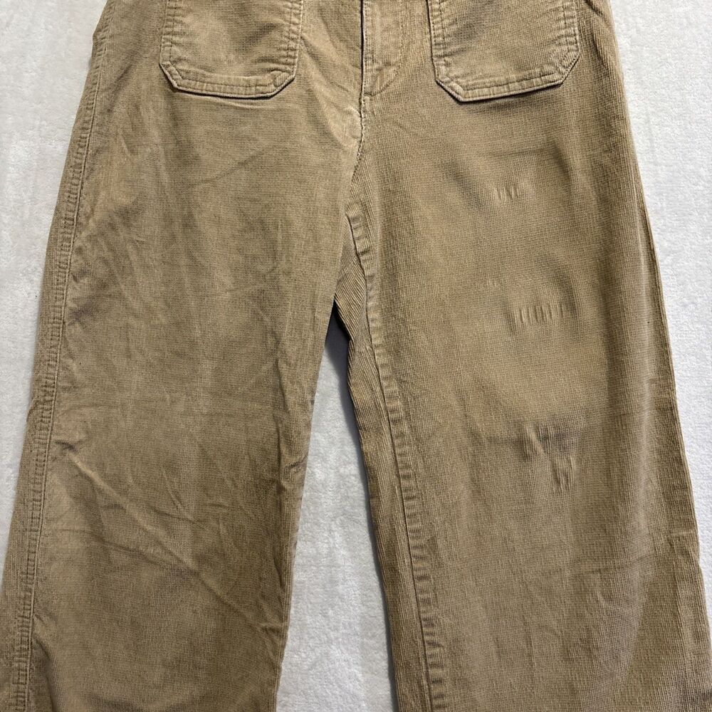 GAP Women’s High Rise Wide-Leg Tan Corduroy Pants Pockets Stretch Women's Size 4 - Picture 3 of 11